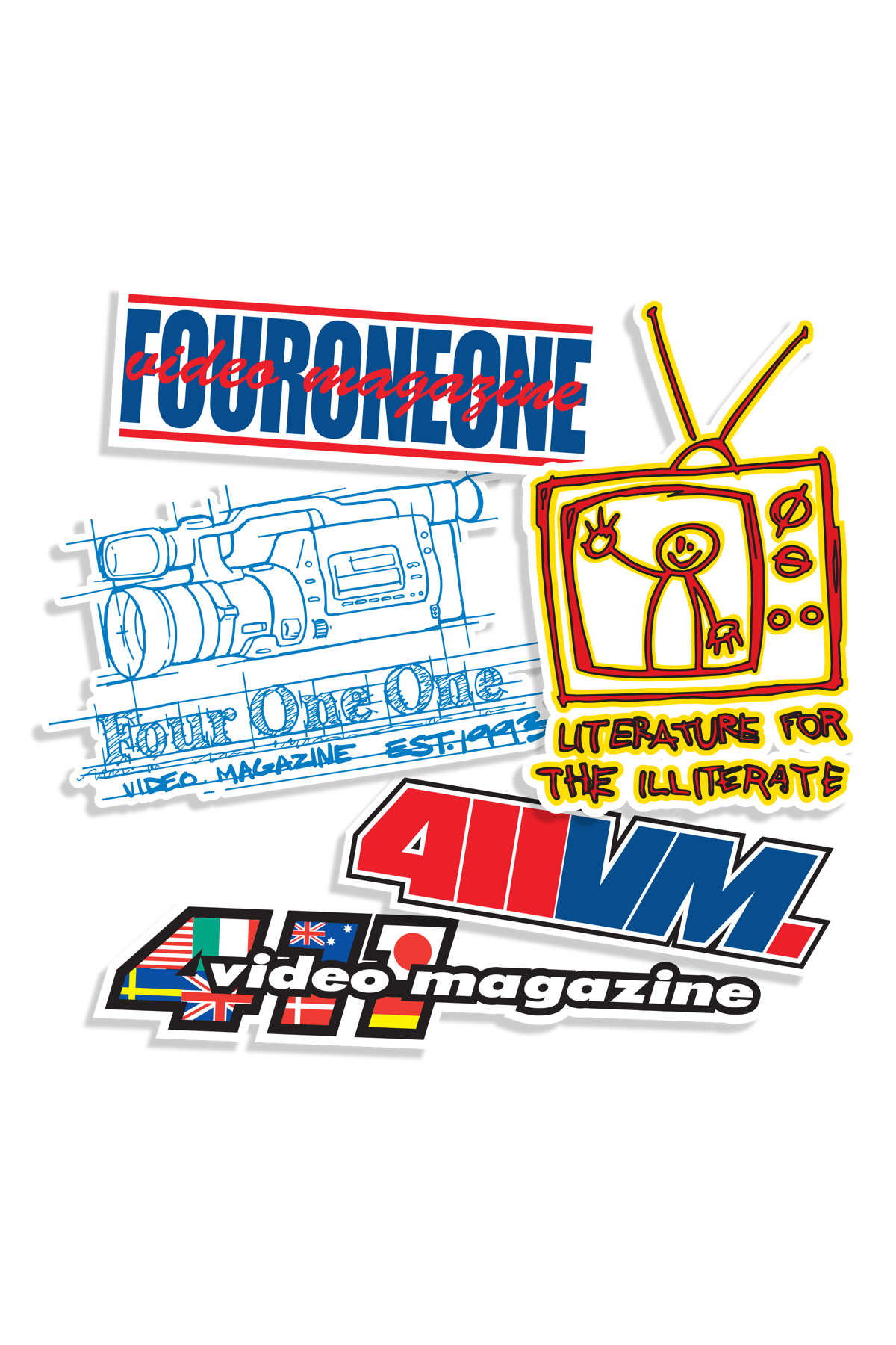 411 Logos Assorted Sticker 5 Pack