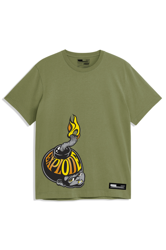 UE Explode Garment Dye Premium S/S Tee - Light Olive