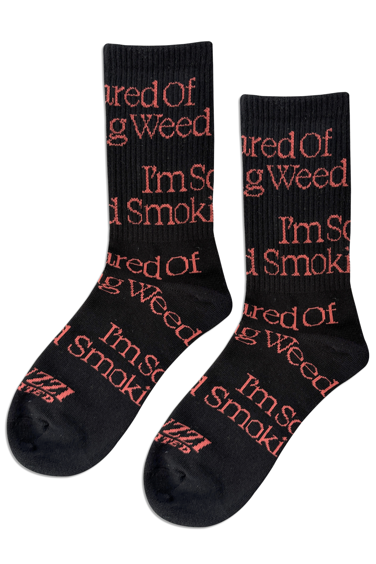 Scared of Smoking Weed Socks - Black