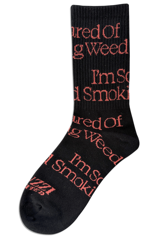 Scared of Smoking Weed Socks - Black