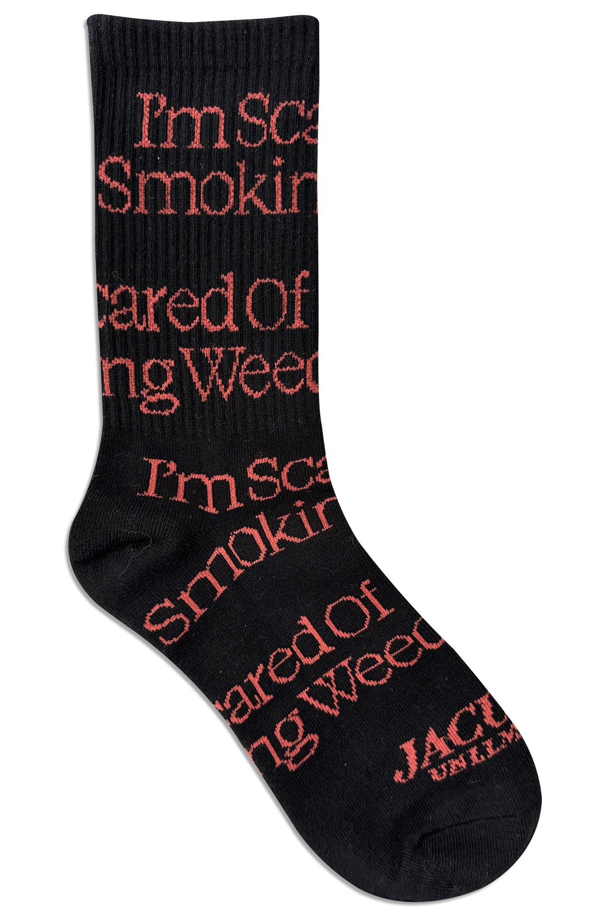 Scared of Smoking Weed Socks - Black