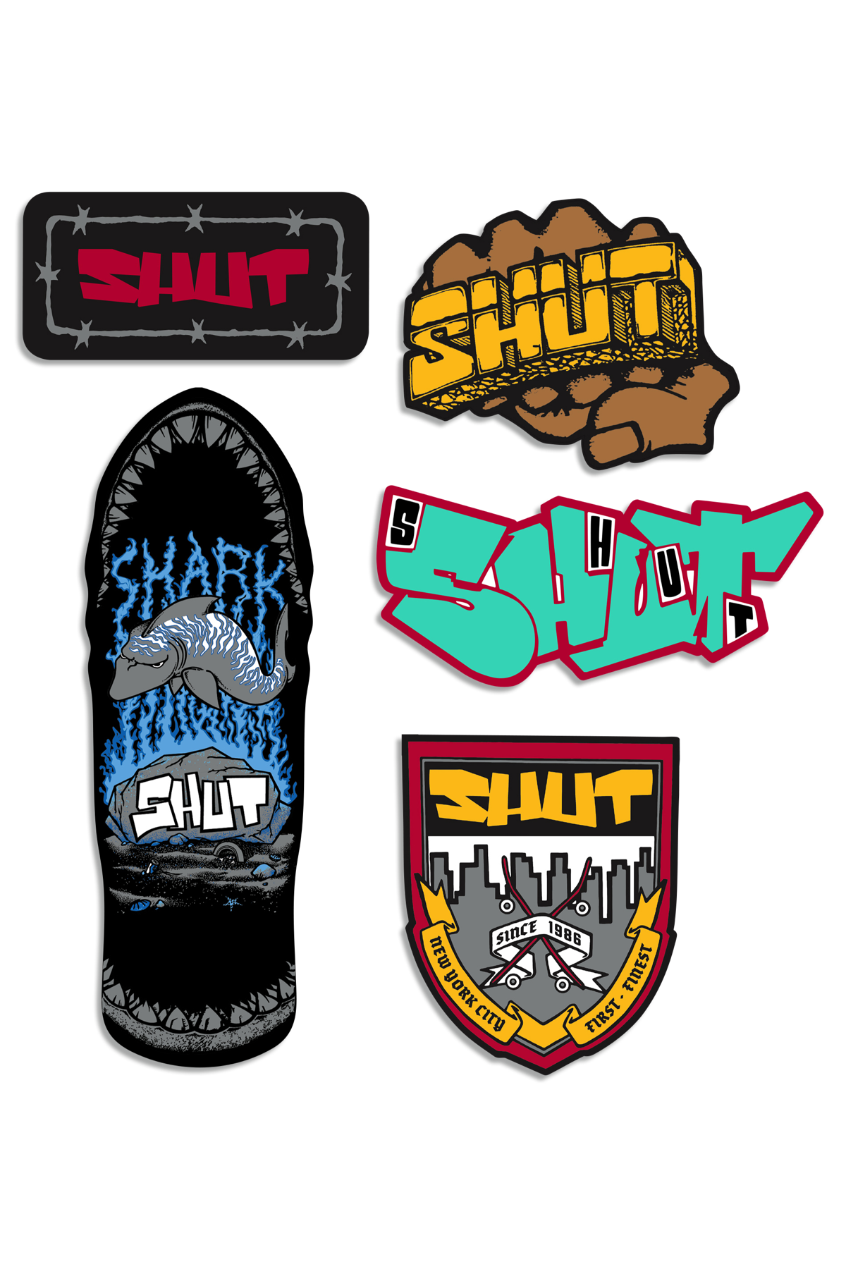 Shut Assorted Stickers 5 Pack